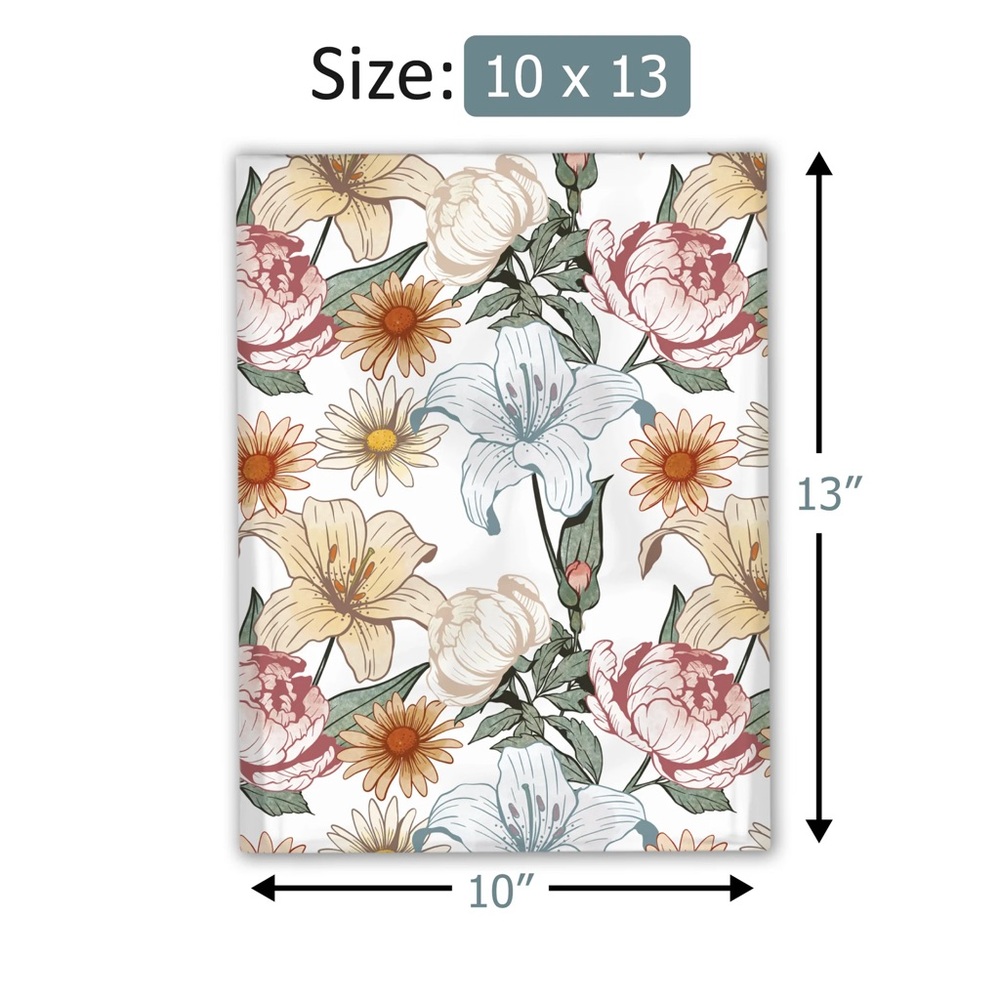 Vintage Floral Poly Mailer’s 10x13 Pack of 25 - Picture 5 of 15